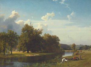 Un paisaje fluvial, Westfalia de Albert Bierstadt