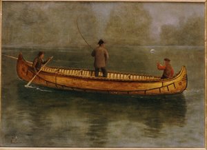 Pescando desde una canoa