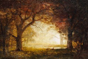 Amanecer en el bosque de Albert Bierstadt