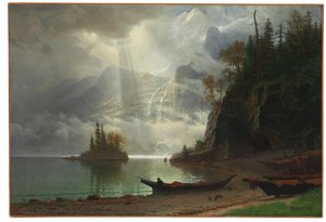 Isla en el lago de Albert Bierstadt