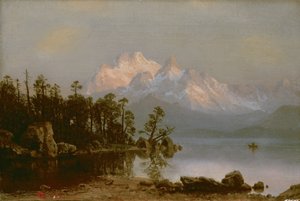 Piragüismo en la montaña de Albert Bierstadt