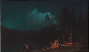 Paisaje montañoso a la luz de la luna de Albert Bierstadt