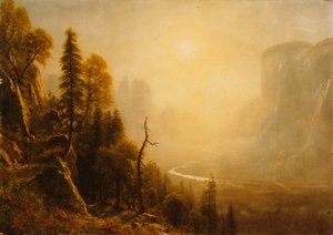 Estudio para el valle de Yosemite, sendero Glacier Point de Albert Bierstadt