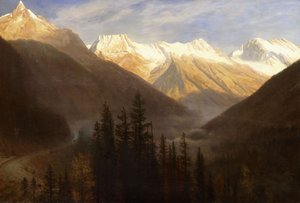 Amanecer desde la estación Glacier, c.1890 de Albert Bierstadt
