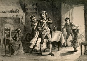 Un minuteman preparándose para la guerra, 1877 de Albert Bobbett