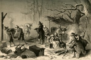 Colonos ingleses en América, 1877 de Albert Bobbett