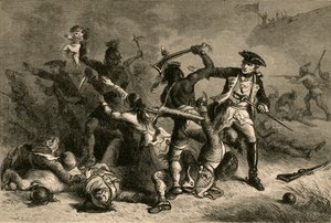 Montcalm tratando de detener la masacre, 1877 de Albert Bobbett