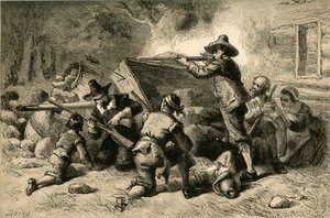 Virginianos defendiéndose contra los indios de Albert Bobbett