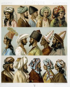 Peinados asiáticos - en “Le costume historique” por Racinet, finales del siglo XIX