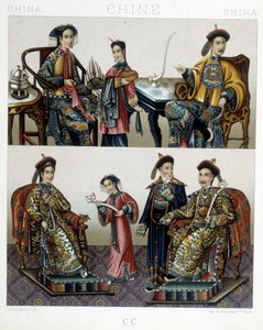 Aristocracia china - en "Le costume historique" por Racinet