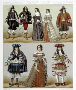 Vestimentas de la nobleza en Francia en el siglo XVIII. Ilustración en 
