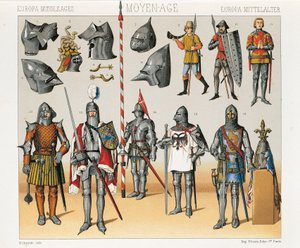 Ilustración del libro de trajes históricos de Auguste Racinet, Volumen IV de Albert Charles August Racinet