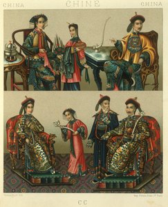 Ilustración de la familia imperial de Chin; China de Albert Charles August Racinet