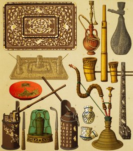 Pipa y objetos usados por fumadores de Albert Charles August Racinet
