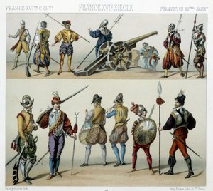 Guerreros en el siglo XVI - en “El traje histórico” de Racinet de Albert Charles August Racinet