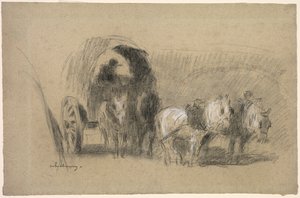 Un Chariot de farinier, c. 1895 de Albert Charles Lebourg