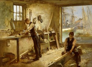 El taller del carpintero de barcos de Albert Chevallier Tayler