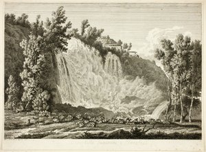 Cascada sobre Tivoli, de Malerisch radirte Prospecte aus Italien