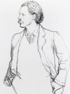 Retrato de George Gissing, novelista inglés de Albert Daniel Rutherston