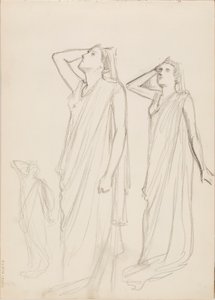 Aino Ackté como Alcestis, tres bocetos