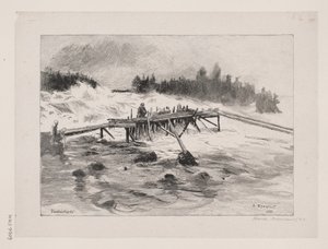 Una cascada. Vallinkoski de Albert Gustaf Aristides Edelfelt