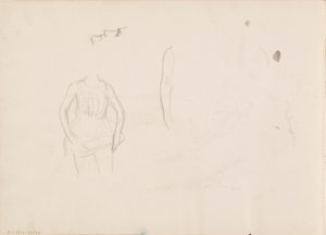 Mujer levantándose la falda, cara, brazo de Albert Edelfelt