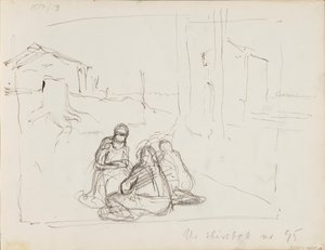Esbozos de personajes en el paisaje de Albert Edelfelt