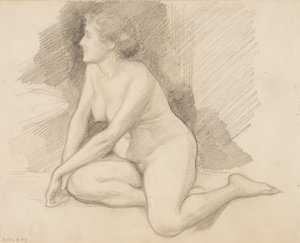Sentarse desnudo de Albert Edelfelt