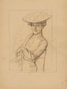 Mujer sentada con sombrero de Albert Edelfelt
