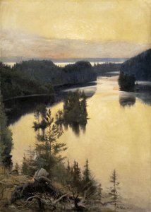 Cresta de Kaukola al Atardecer de Albert Gustaf Aristides Edelfelt