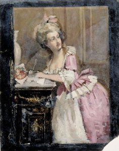 «Dama escribiendo», Estudio II para la «Dama rococó» de Albert Edelfelt