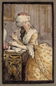«Dama escribiendo», estudio para «La dama rococó»