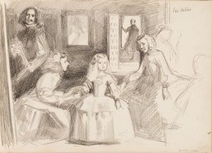 Las Meninas, boceto según Diego Velázquez de Albert Edelfelt