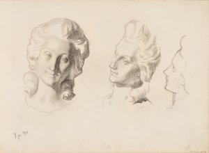 Máscaras, boceto / 1700 (Rokokoo), boceto de Albert Edelfelt