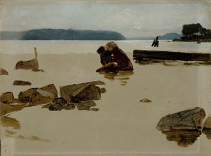 Mar abierto frente a Haikko, estudio para «Niños jugando en la orilla» de Albert Edelfelt