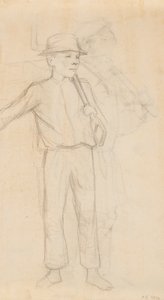 Niño, posiblemente un boceto para un cuadro de Veräjällä de Albert Edelfelt