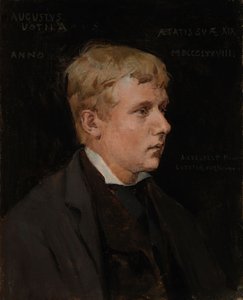 El artista Aukusti Uotila, boceto para «El duque Karl insultando el cadáver de Klaus Fleming» de Albert Edelfelt