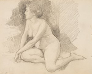Sentarse desnudo de Albert Edelfelt