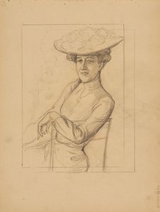 Mujer sentada con sombrero de Albert Edelfelt