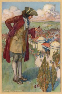 Tuve las guías en la mano hasta que llegué a doscientas yardas de la puerta (chromolitho) de Albert Edward Jackson