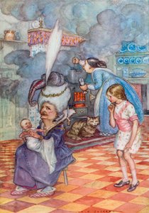Ilustración para Alicia en el País de las Maravillas (litografía en color)