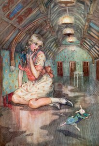 Ilustración para Alicia en el País de las Maravillas (litografía en color) de Albert Edward Jackson