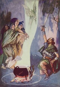 Shakespeare: Macbeth (litografía en color) de Albert Edward Jackson