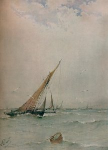 Harwich, arrastreros del Mar del Norte, c. 1900 de Albert Ernest Markes