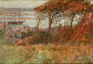 Copse Above the Harbour in Autumn ( óleo sobre lienzo)