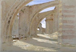 Contrafuertes volantes en Asissi de Albert Goodwin