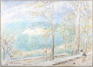 Lago de Orta desde el Sacremonte de Albert Goodwin