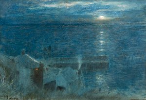 Moonrise Clovelly de Albert Goodwin