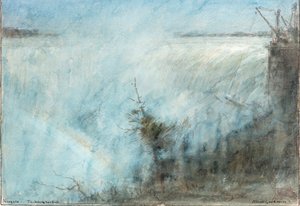 Niágara. La catarata Horseshoe (acuarela) de Albert Goodwin