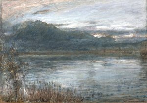 Pilatus  Lucerna (acuarela y acuarela sobre papel tintado) de Albert Goodwin